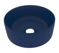 Tidyard Luxury Wash Basin Round Matt Dark Blue 40x15 cm Ceramic Sink Model147012