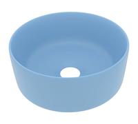Tidyard Luxury Wash Basin Round Matt Light Blue 40x15 cm Ceramic Sink Model147011