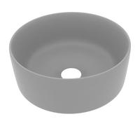 Tidyard Luxury Wash Basin Round Matt Light Grey 40x15 cm Ceramic Sink Model147015