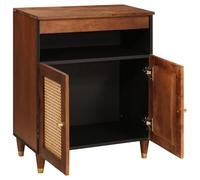 Tidyard Media Storage Cabinets & Racks Brown Cane and solid mango wood Media Entertainment Center Model4018905