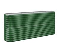 Tidyard Metal Raised Garden Beds, Garden Planter, Oval Large Garden Bed Kit, Indoor Outdoor Flower Herb Vegetables Planter Powder-coated Steel 152x40x68 cm Green 642
