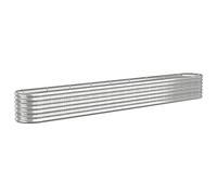 Tidyard Metal Raised Garden Beds, Garden Planter, Oval Large Garden Bed Kit, Indoor Outdoor Flower Herb Vegetables Planter Powder-coated Steel 332x40x36 cm Silver 636