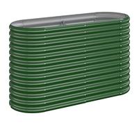 Tidyard Metal Raised Garden Beds, Garden Planter, Oval Large Garden Bed Kit, Indoor Outdoor Flower Herb Vegetables Planter Powder-coated Steel 114x40x68 cm Green 637