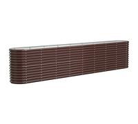 Tidyard Metal Raised Garden Beds, Garden Planter, Oval Large Garden Bed Kit, Indoor Outdoor Flower Herb Vegetables Planter Powder-coated Steel 332x40x68 cm Brown 659
