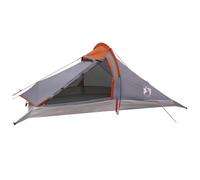 Tidyard Modern Backpacking Tent for 4 Person, 185T Polyester with PU Coating, Grey and Orange, 260x254x125 cm, All-Season Outdoor Camping Shelter 42018573