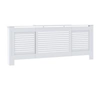 Tidyard Modern MDF Radiator Cover Cabinet with Shelf, White, Adjustable Length 142-205 cm, Living Room Decor Model325551
