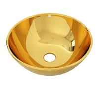 Tidyard Modern Wash Basin 28x10 cm Ceramic Gold for Home Hotel Bathroom Decoration Sink Model143490
