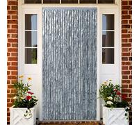 Tidyard Outdoor Fly Curtain Door Curtain Fly Screens Insect Screen For Indoor and Outdoor Use For Keeping Out Flies, Insects, Wasps White and Grey 90x220 cm Chenille