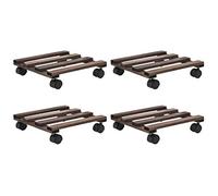 Tidyard Plant Rollers 4 pcs Cedar Wood 25x25 cm