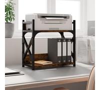 Tidyard Printer Stand 2 Tier Smoked Oak 40x20x40cm Engineered Wood Storage rack Model833992