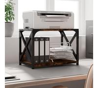 Tidyard Printer Stand 2-Tier Smoked Oak 44x26x31.5 cm Engineered Wood Storage rack Model833982