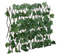 Tidyard Privacy Grape Leaf Trellis Fence, Expandable Outdoor Decor, Durable Wood, 70-190cm Width, 30-60cm Height, Garden Wall Screen Model366582