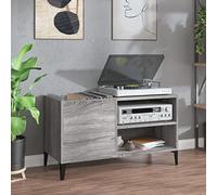 Tidyard Record Player Cabinet LP Record Storage Unit Wooden TV Media Entertainment Center Console Unit Grey Sonoma 84.5x38x48 cm Engineered Wood
