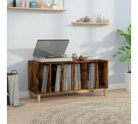 Tidyard Record Player Cabinet LP Record Storage Unit Wooden TV Media Entertainment Center Console Unit Smoked Oak 100x38x48 cm Engineered Wood