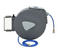 Tidyard Retractable Air Hose Reel - 30m PVC + Mesh, 2m Inlet, 8 Bar, Grey, Wall Mountable Model143256