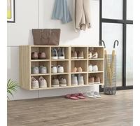 Tidyard Shoe Cabinet Wooden Shoe Storage Cabinet Wall Mounted or Freestanding Shoe Rack Stand Cupboard Hallway Cupboard Storage Organiser 2 pcs Sonoma Oak 52.5x30x50 cm