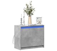 Tidyard Sideboard Buffet Cabinet Free Standing Storage Cupboard with LED Living Room Bedroom Kitchen Organize Unit Concrete Grey 72x34x61 cm Engineered Wood