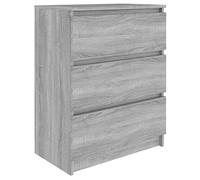 Tidyard Sideboard Chest of Drawers Storage Cabinet Modern Cupboard for Living Room Kitchen Bedroom Grey Sonoma 60x35x76 cm Engineered Wood