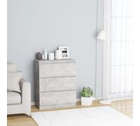 Tidyard Sideboard Lowboard Side Cabinet Chest of Drawers Bedroom Storage Unit Concrete Grey 60x35x76 cm Chipboard