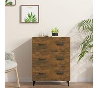 Tidyard Sideboard Side Cabinet Drawer Cabinet Storage Cupboard Unit for Dining Room Living Room Smoked Oak 69.5x34x90 cm Engineered Wood