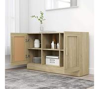Tidyard Sideboard TV Stand Side Table Drawer Cabinet for Living Room Bedroom Sonoma oak 120x30.5x70 cm Chipboard