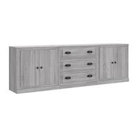 Tidyard Sideboards 3 pcs Grey Sonoma Engineered Wood Side Boards for Living Room Model3185221