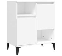 Tidyard Sideboards Book Cabinet TV Unit Side Buffet Cabinet Modern Living Room Cupboard Unit Cabinet with Doors and Display Shelf White 60x35x70 cm Engineered Wood