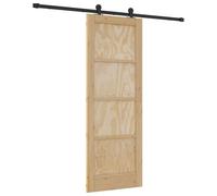Tidyard Sliding Door with Hardware Set 73.5x198.5 cm Solid Wood Pine Sliding Gate Kit Model3333354