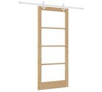 Tidyard Sliding Door with Hardware Set 86x198.5 cm Solid Wood Pine Sliding Gate Kit Model3332227