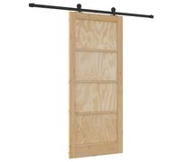 Tidyard Sliding Door with Hardware Set 86x198.5 cm Solid Wood Pine Sliding Gate Kit Model3333370