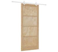 Tidyard Sliding Door with Hardware Set 93x211 cm Solid Wood Pine Sliding Gate Kit Model3333572
