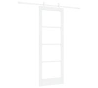 Tidyard Sliding Door with Hardware Set White 73.5x198.5 cm Solid Wood Pine Sliding Gate Kit Model3332212