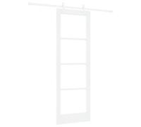 Tidyard Sliding Door with Hardware Set White 73.5x211 cm Solid Wood Pine Sliding Gate Kit Model3332214