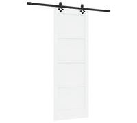 Tidyard Sliding Door with Hardware Set White 78x211 cm Solid Wood Pine Sliding Gate Kit Model3333501
