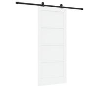 Tidyard Sliding Door with Hardware Set White 86x198.5 cm Solid Wood Pine Sliding Gate Kit Model3333371