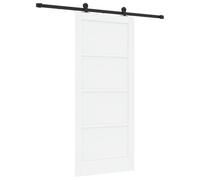 Tidyard Sliding Door with Hardware Set White 86x198.5 cm Solid Wood Pine Sliding Gate Kit Model3333343
