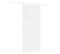 Tidyard Sliding Door with Hardware Set White 93x211 cm Solid Pine Sliding Gate Kit Model3333265
