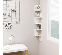 Tidyard Stylish White Engineered Wood Corner Shelf - 20x20x127.5 cm, 40 kg Capacity, Living Room & Bedroom Decor Model807277