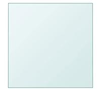Tidyard Table Top Tabletop Dining Table Top Table Replacement Protector Cover Transparent 60x60 cm Tempered Glass