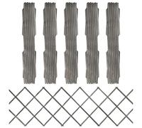 Tidyard Trellis Fences 5 pcs Grey Solid Firwood 180x60 cm Wooden Trellis Expandable Plant Climbing Lattices Trellis Fence Trellis Fences