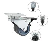 Tidyard Twin Wheel Swivel Casters with Double Brakes 4 pcs 50 mm casters Model143439