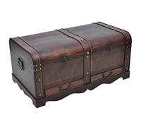 Tidyard Wooden Treasure Chest Large Brown 90 X 51 X 42 cm