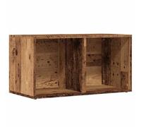 Tidyard Vinyl Record LP Storage Box Unit LP Storage Box Cube Storage Shelving Unit Old Wood 69.5x34x36 cm Engineered Wood