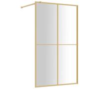 Tidyard Walk in Shower Wall with Clear ESG Glass Gold 118 x 195 cm Shower Wall Panel for Bathroom Shower Wall Model154949