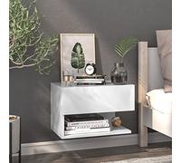 Tidyard Wall Bedside Cabinet Floating Nightstand Wall Mounted Bedside Table Hanging Drawer Cabinet for Bedroom Living Room White Engineered Wood