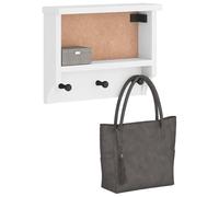 Tidyard Wall-Mounted Coat Rack SANDNES White 45x12x35 cm Solid Wood Pine Coat Rack Model4010453