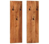 Tidyard Wall-Mounted Coat Racks 2 pcs 36x3x110 cm Solid Acacia Wood Coat Rack Model337068