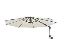Tidyard Wall-Mounted Parasol with Metal Pole Garden Umbrella Sand 300 x 131 cm (Diameter x H)