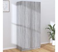 Tidyard Wardrobes Bedroom Storage Cupboard Clothes Cabinet Wooden Bedroom Storage Furniture Grey Sonoma 90x50x200 cm Engineered Wood