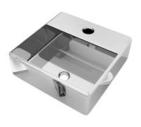 Tidyard Wash Basin with Faucet Hole 38x30x11.5 cm Ceramic Silver Sink Model143487